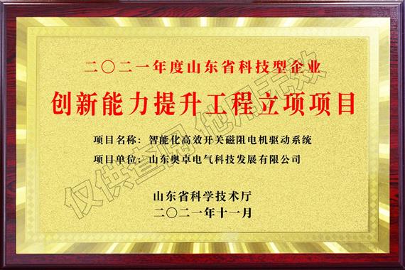 山東省科技型企業(yè)創(chuàng)新能力提升工程立項(xiàng)項(xiàng)目